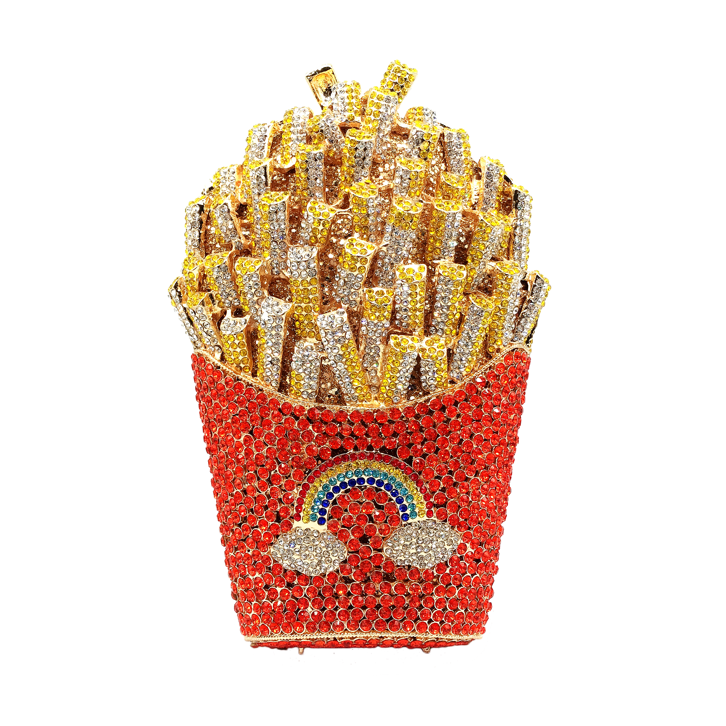 Women Bags Wholesale - Wholesale French Fries Chips Rainbow Clutch