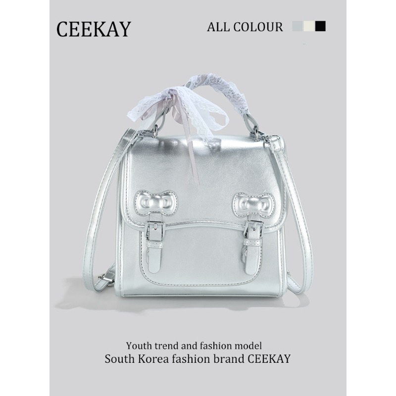 Women Bags College - CEEKAY Elegant Silver Handbag College Style