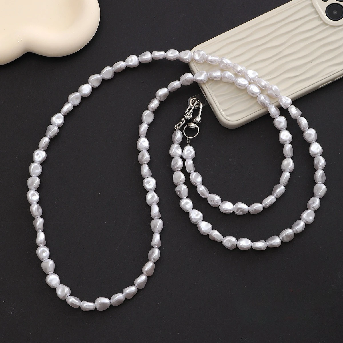 Women Bags Online - Mobile Phone Lanyard Luxury Pearl Bead