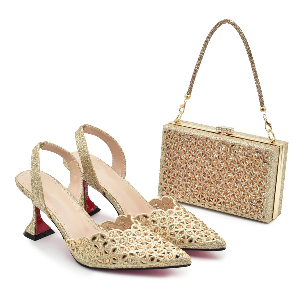 Women Bags And Shoes - Silver Color Shoes and Bag for
