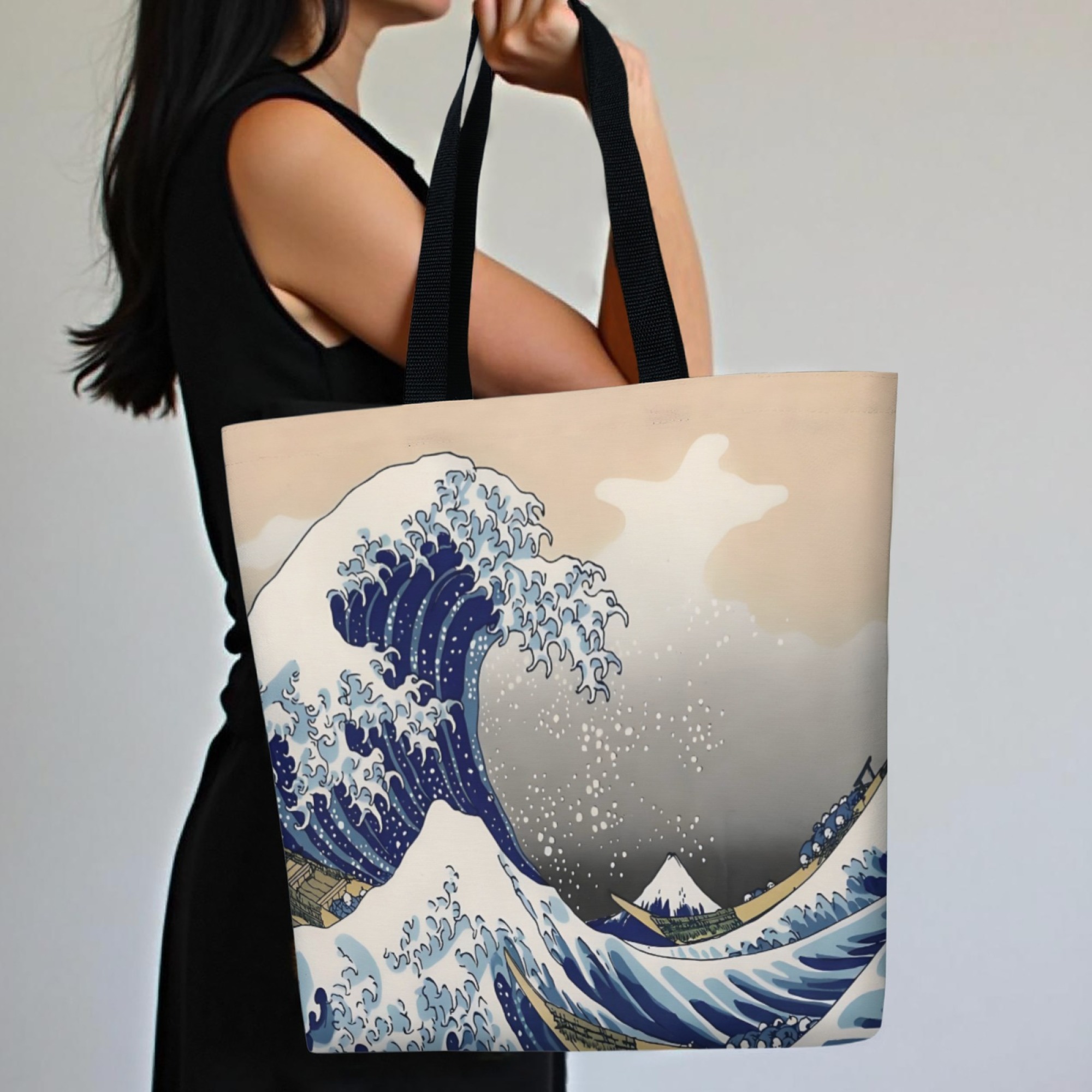 Women'S Japanese Bags - Japanese Style Tote Bag with Hokusai