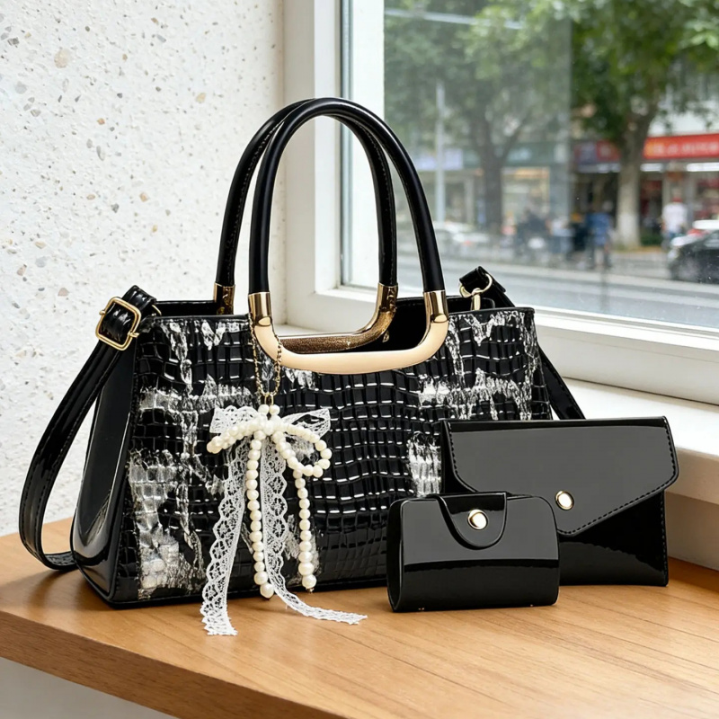 Women'S Bags Handbags - Women's Handbag Set, Crocodile Pattern Evening