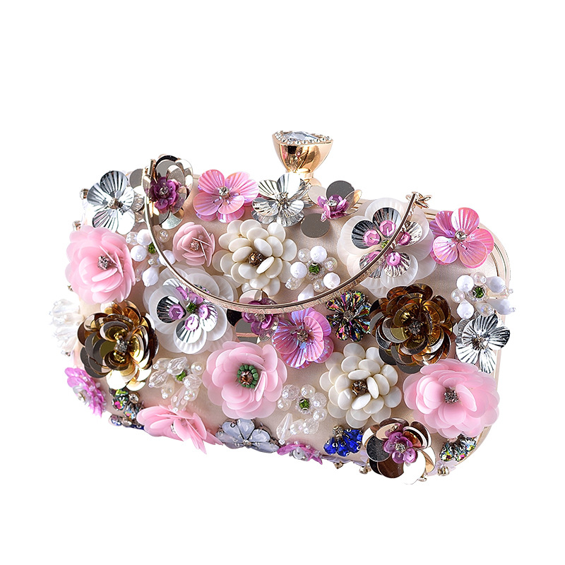 Evening Bag Beaded - Fashion Women Bags Flower Diamonds Embroidery