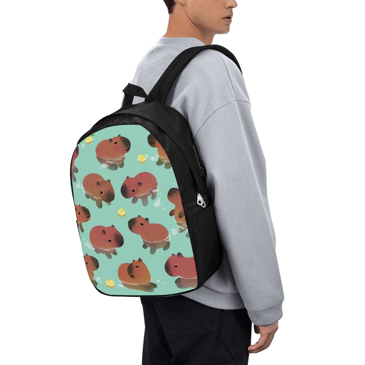 Capybara Animal Pattern Backpa - Women Bags College บทวิจารณ์และราคา