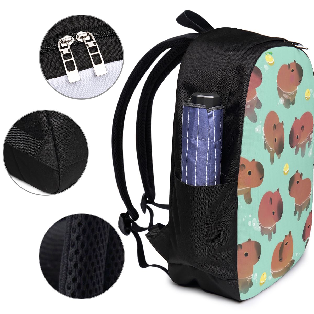 Capybara Animal Pattern Backpa - Women Bags College บทวิจารณ์และราคา