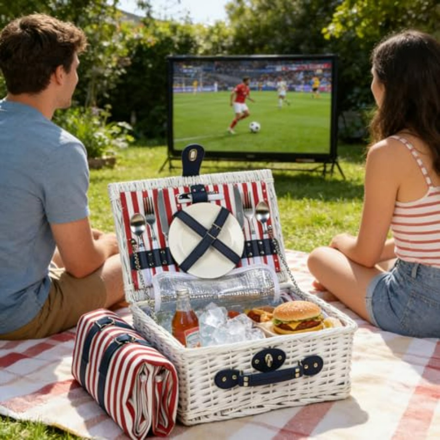 Wicker Picnic Basket for 2 wit - Basket Bag Wicker บทวิจารณ์และราคา
