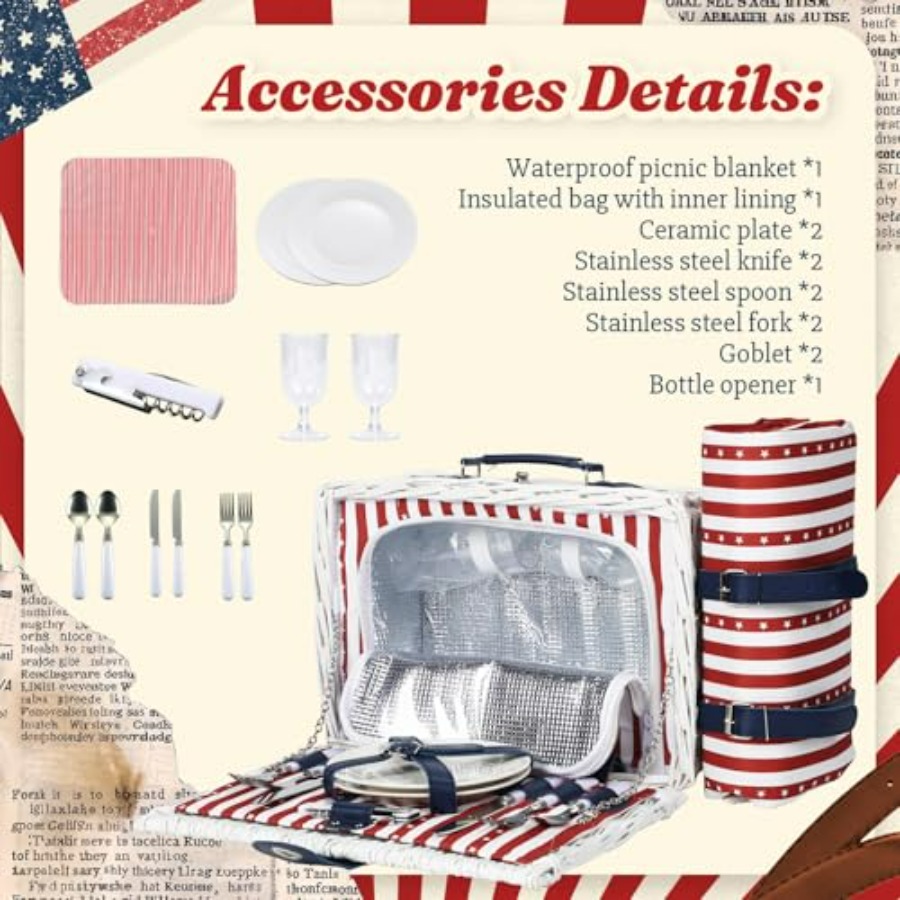 Wicker Picnic Basket for 2 wit - Basket Bag Wicker บทวิจารณ์และราคา