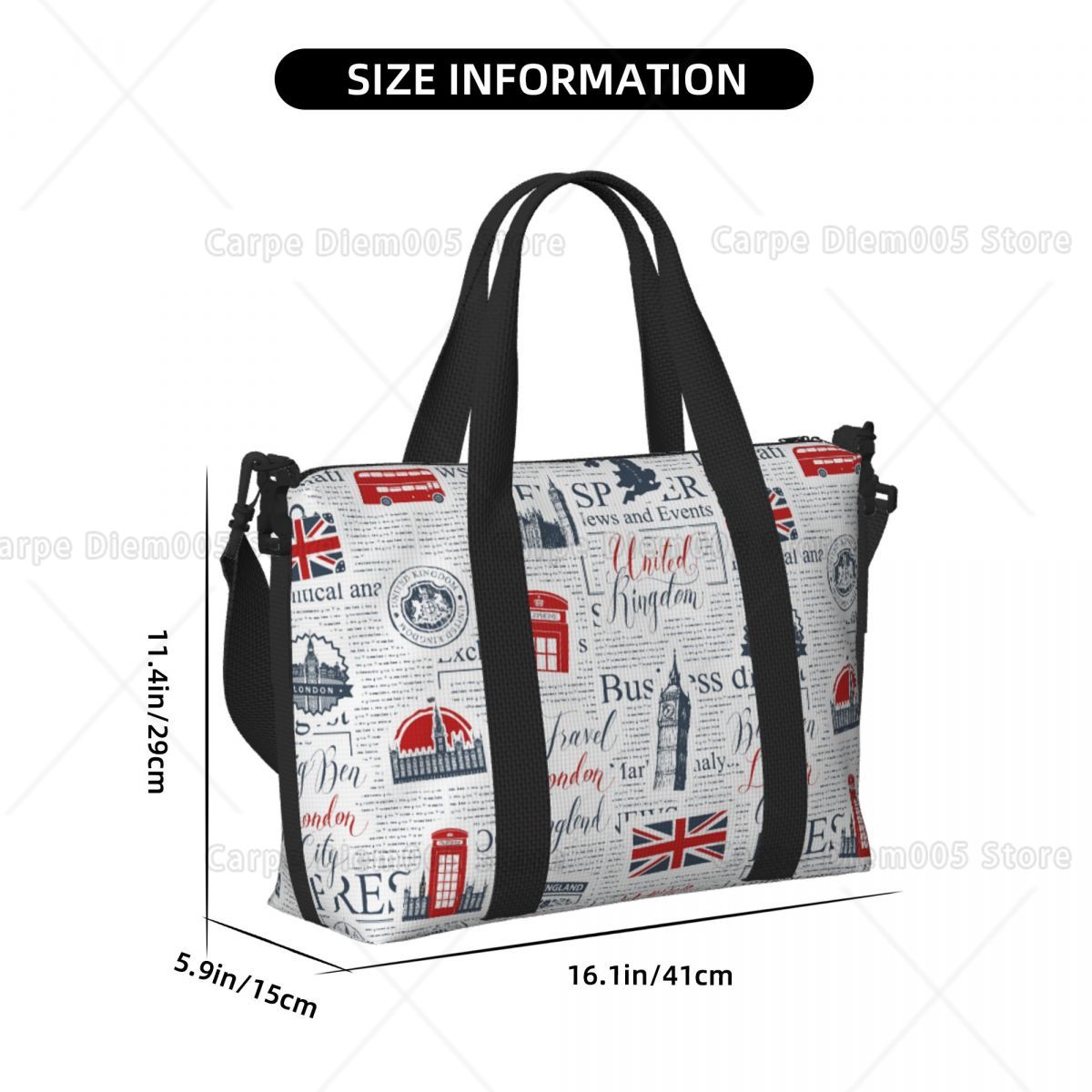 Vintage UK London Newspaper Tr - Women Bags Uk บทวิจารณ์และราคา