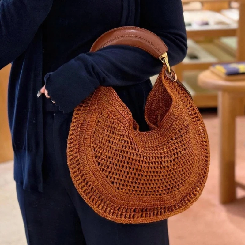 Hobo Designer Hollowed Handbag - Basket Bag Wicker บทวิจารณ์และราคา