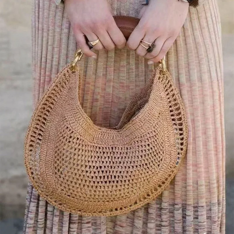 Hobo Designer Hollowed Handbag - Basket Bag Wicker บทวิจารณ์และราคา