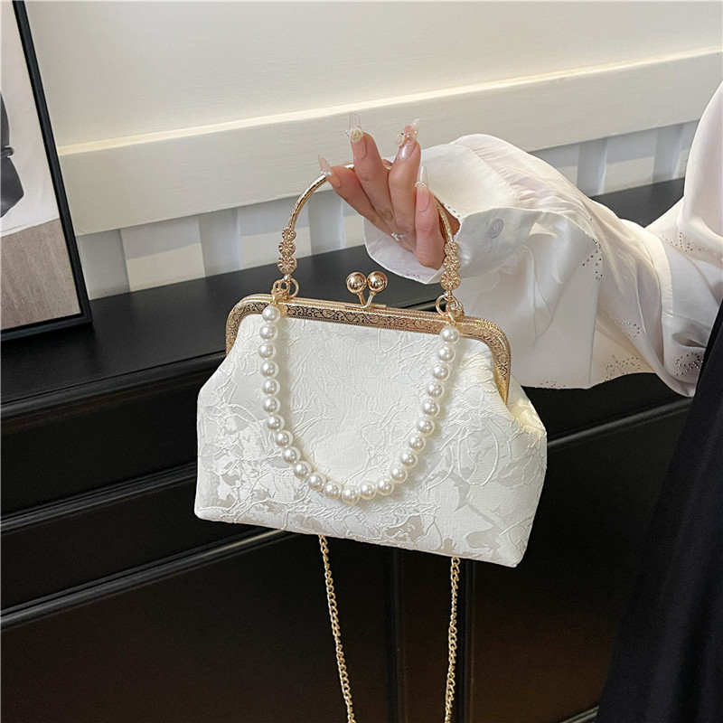 Vintage Classic Lace Bag pearl - Evening Bag Beaded บทวิจารณ์และราคา