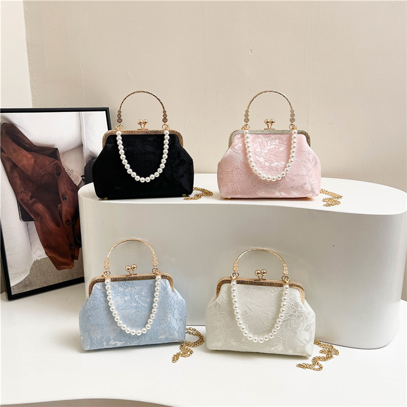 Vintage Classic Lace Bag pearl - Evening Bag Beaded บทวิจารณ์และราคา