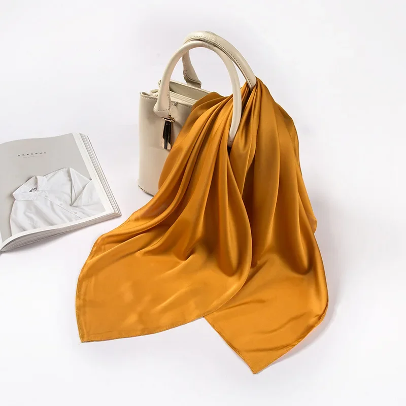Satin Scarf Women 70cm Solid C - Women Bags Wholesale บทวิจารณ์และราคา