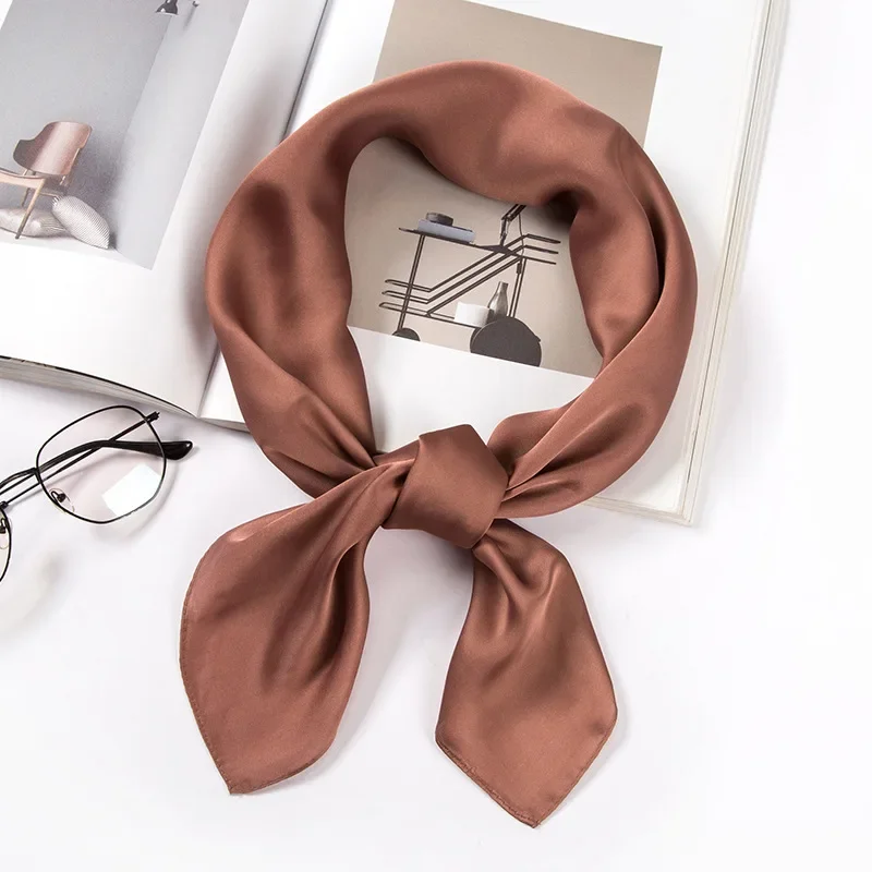 Satin Scarf Women 70cm Solid C - Women Bags Wholesale บทวิจารณ์และราคา