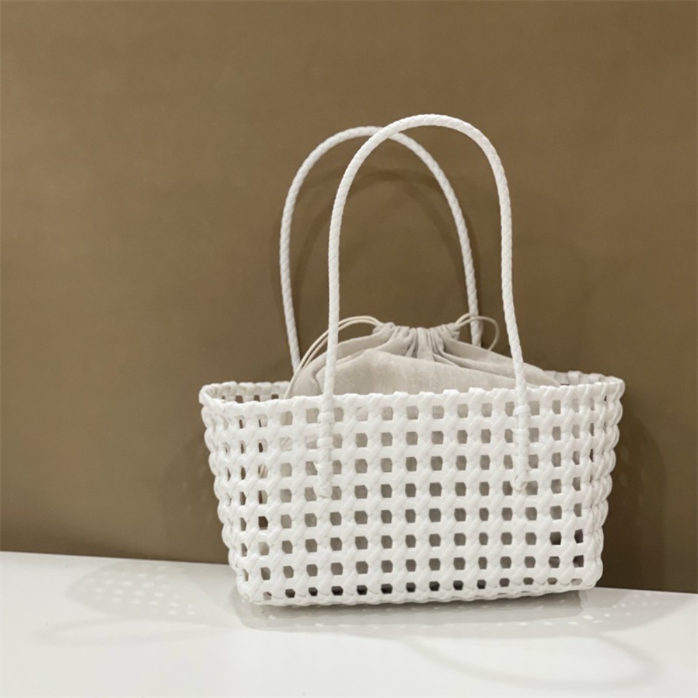 Plastic Hollow Weave Bag Large - Basket Bag Wicker บทวิจารณ์และราคา