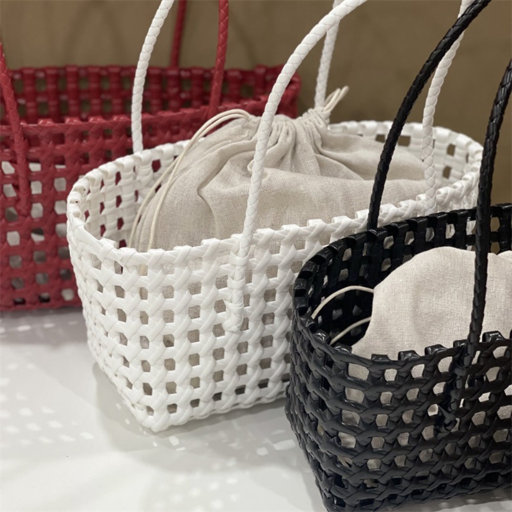 Plastic Hollow Weave Bag Large - Basket Bag Wicker บทวิจารณ์และราคา