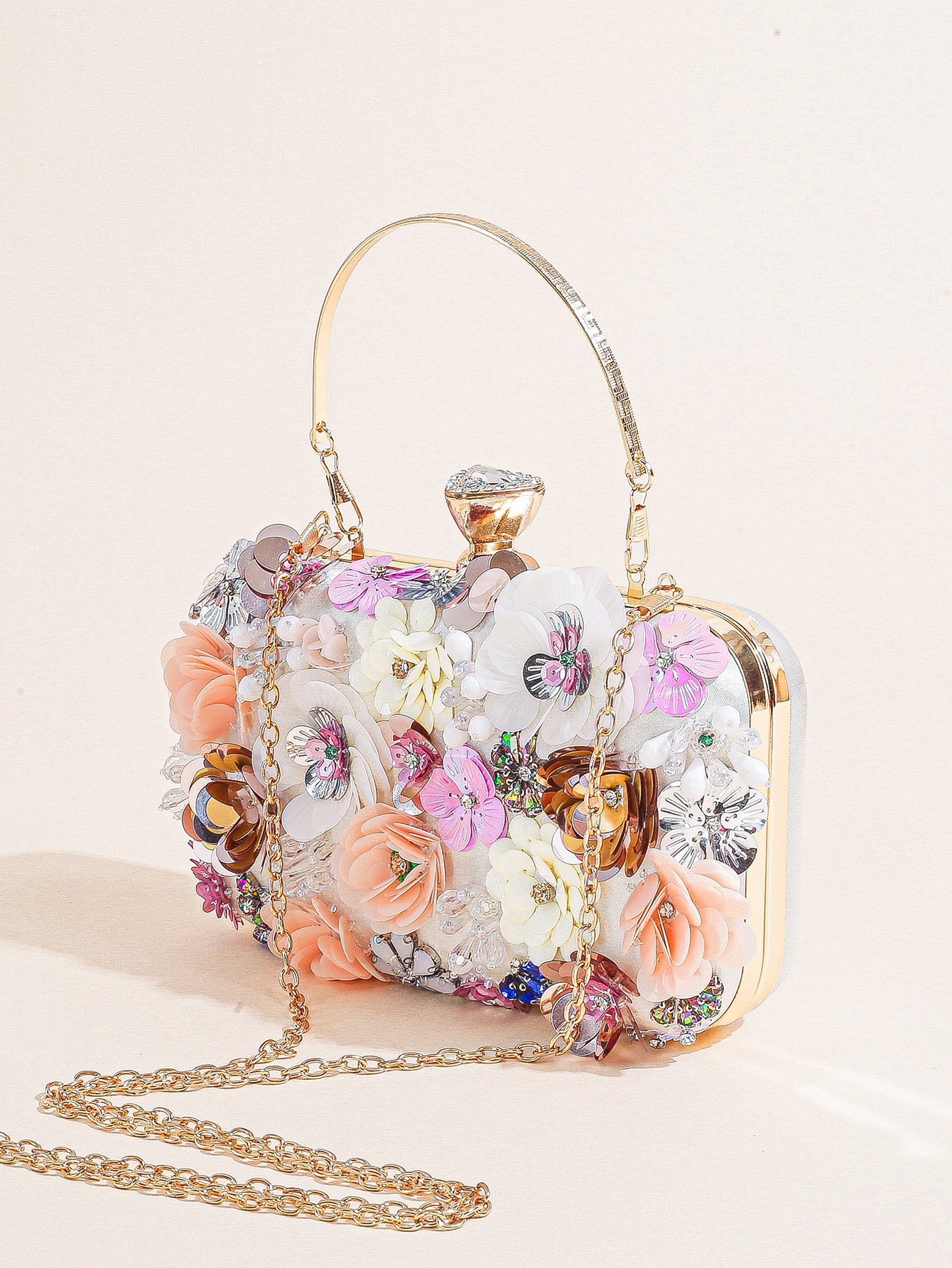 I PC Black Elegant Floral Bead - Evening Bag Beaded บทวิจารณ์และราคา
