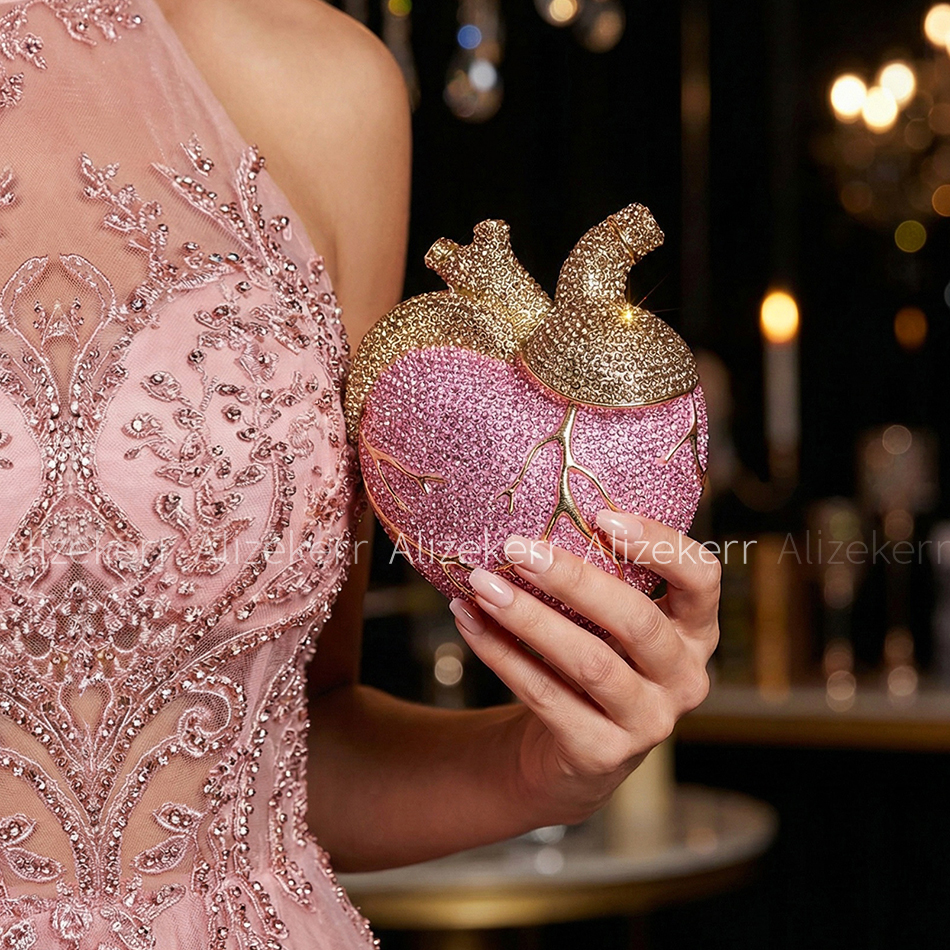 Alizekerr Heart Shaped Diamond - Evening Bag Beaded บทวิจารณ์และราคา
