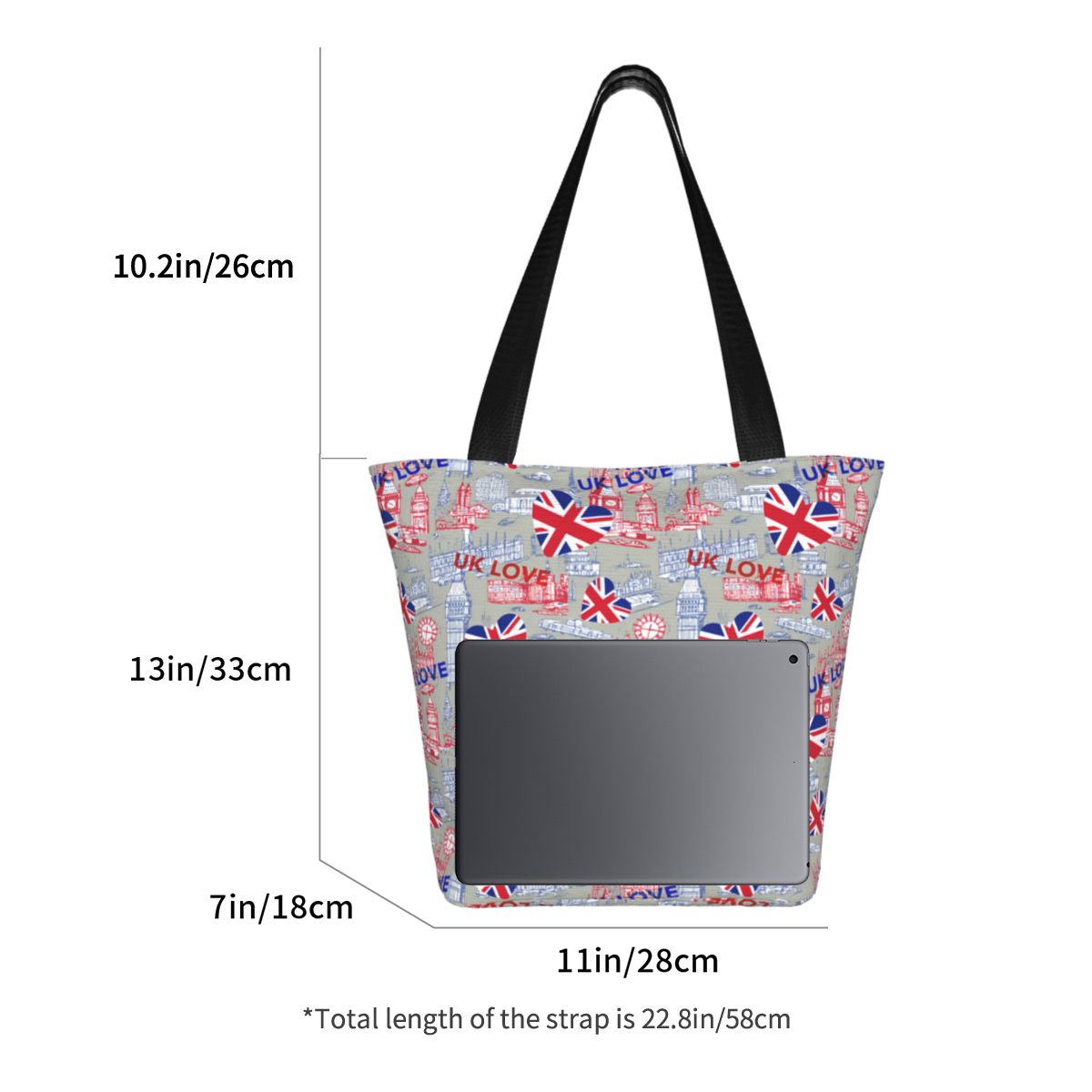 Custom Flag Of The UK Love Gro - Women Bags Uk บทวิจารณ์และราคา