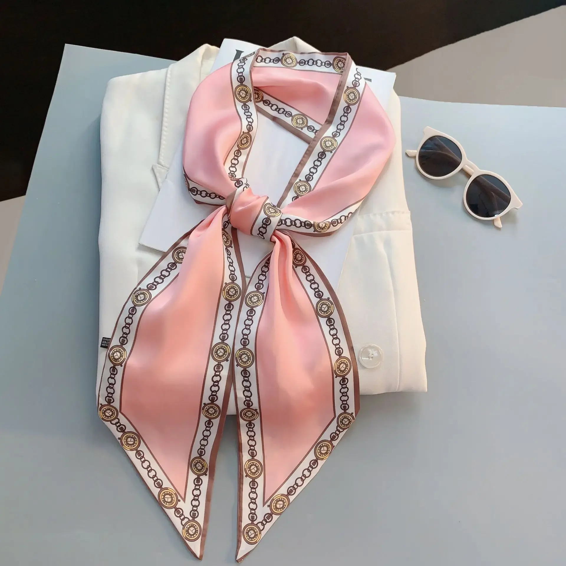 Design Print Skinny Scarf Plai - Women Bags Online บทวิจารณ์และราคา