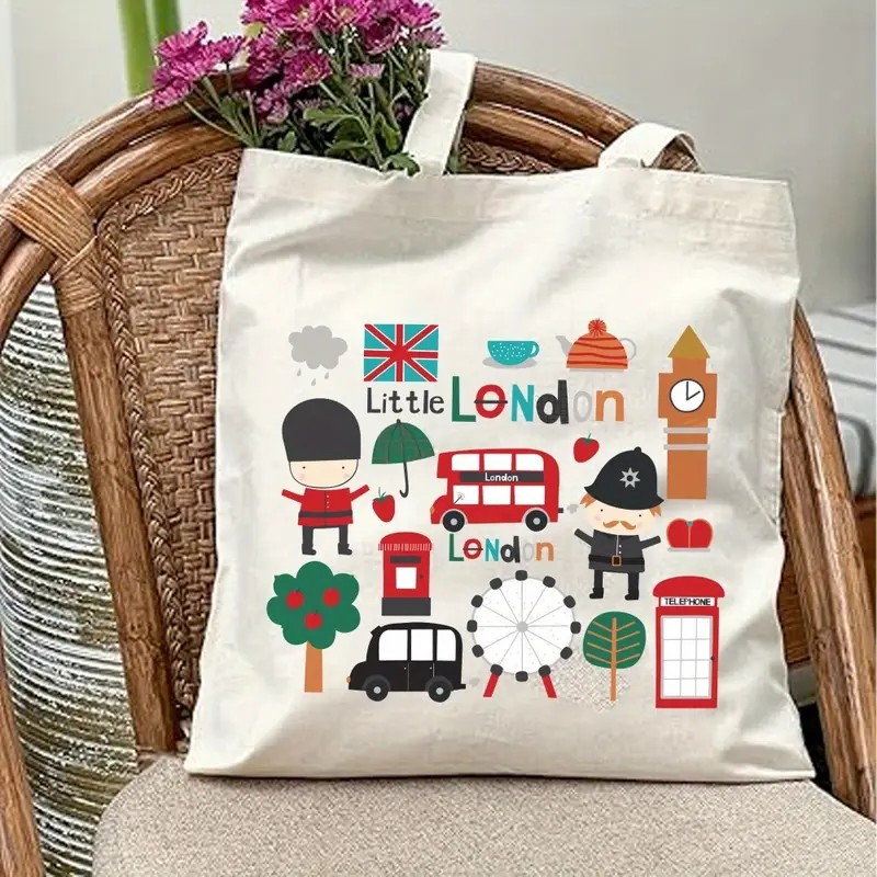London UK Graphic Canvas Tote  - Women Bags Uk บทวิจารณ์และราคา