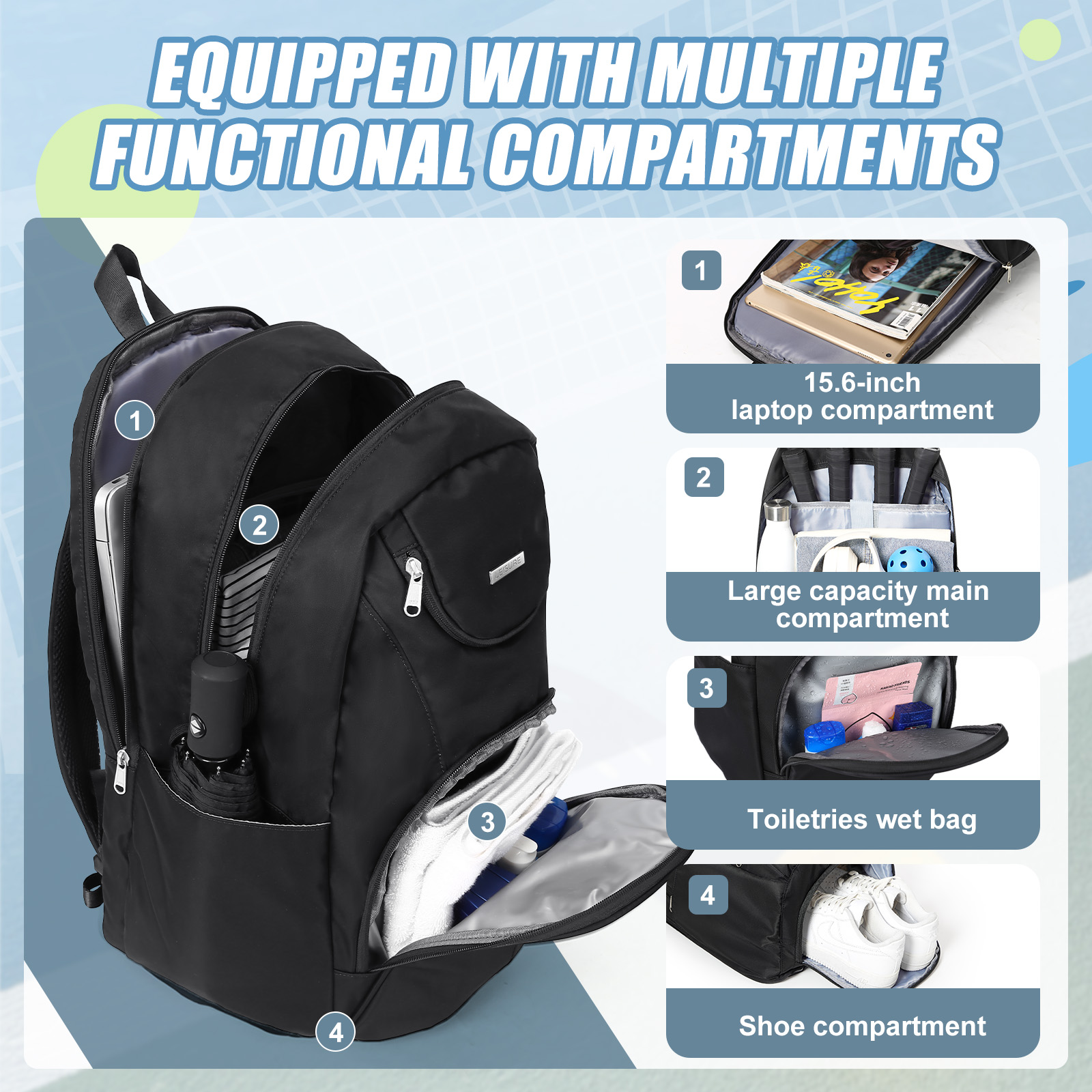 Tennis Bag Tennis Backpack 2 R - Women Bags And Shoes บทวิจารณ์และราคา