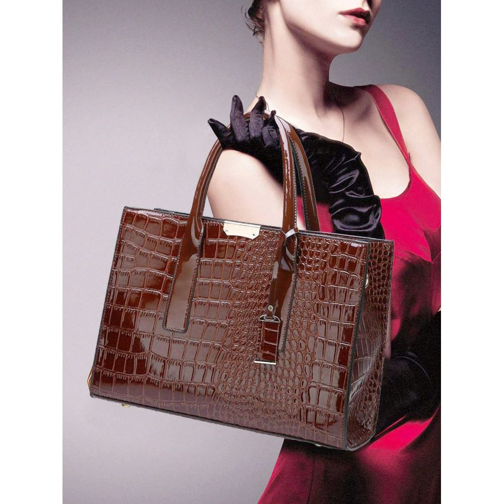 Embossed Top Handle Bag Elegan - Women'S Bags For Work บทวิจารณ์และราคา