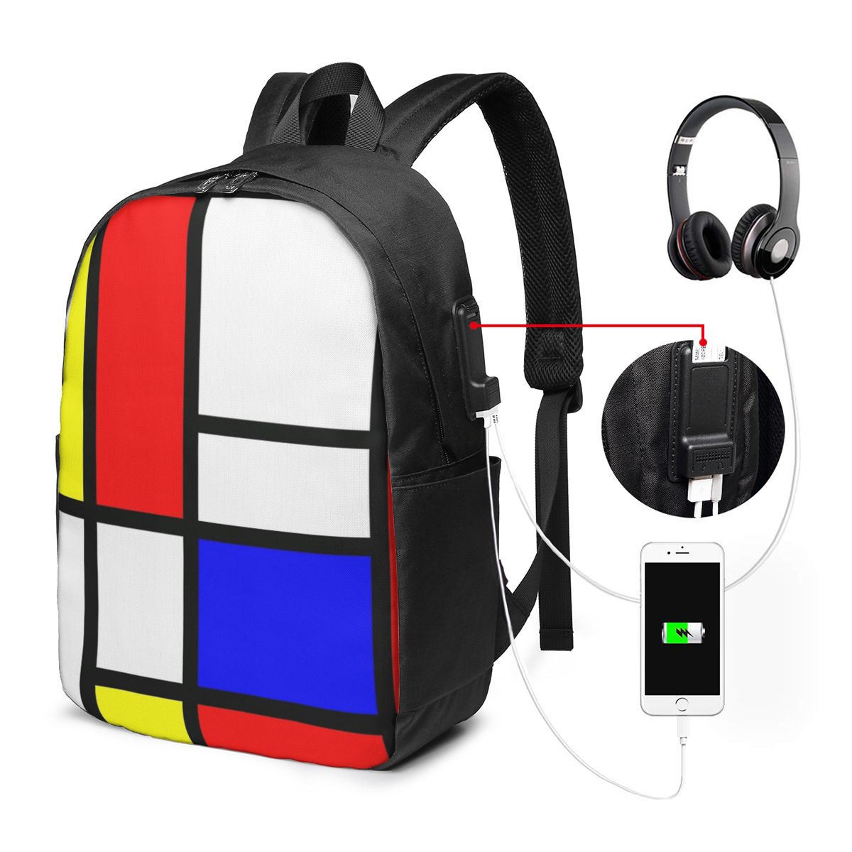 Piet Mondrian Composition  Bac - Women Bags College บทวิจารณ์และราคา