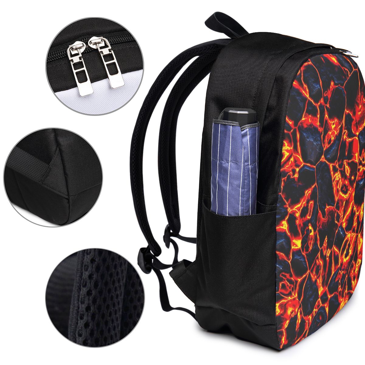 Magma Volcano Lava Fire Backpa - Women Bags College บทวิจารณ์และราคา