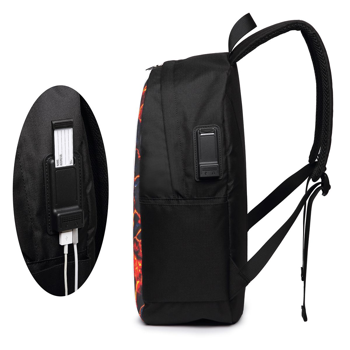 Magma Volcano Lava Fire Backpa - Women Bags College บทวิจารณ์และราคา