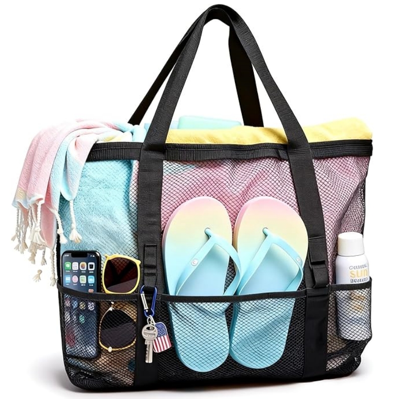 Travel Mesh Beach Bag for Wome - Women'S Bags Handbags บทวิจารณ์และราคา