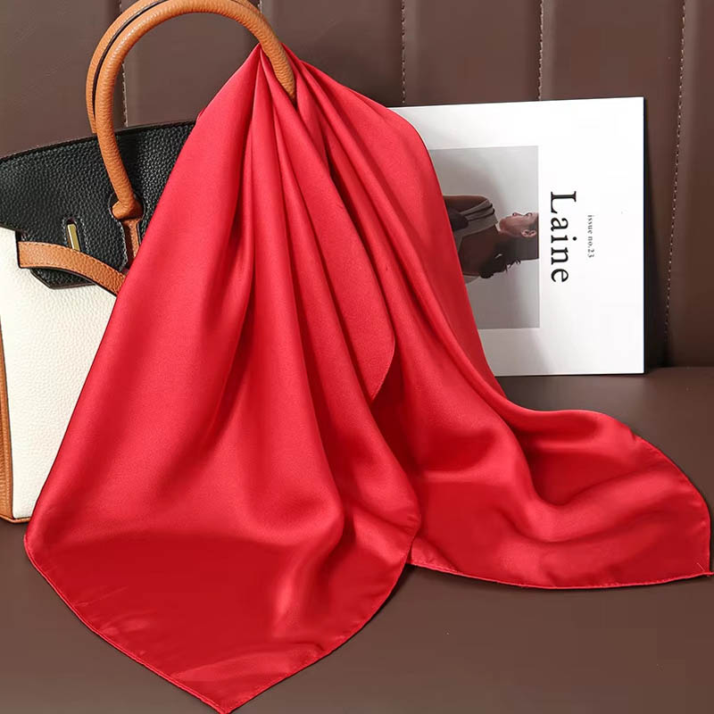 Luxury Solid Color Silk Square - Women Bags Online บทวิจารณ์และราคา