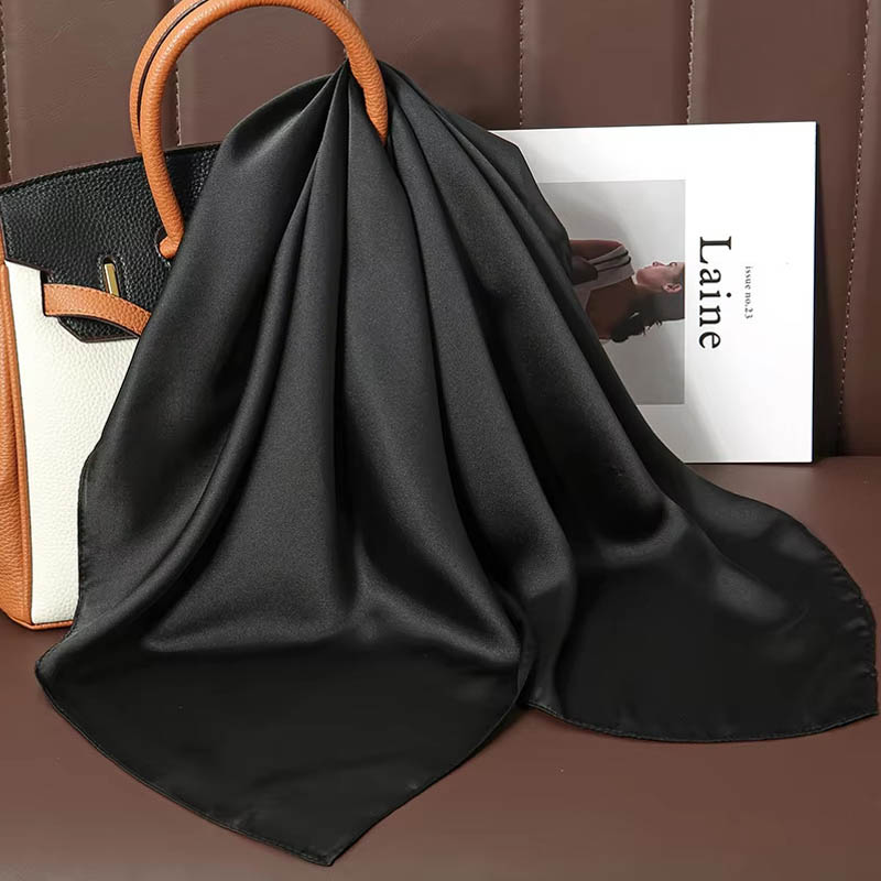 Luxury Solid Color Silk Square - Women Bags Online บทวิจารณ์และราคา
