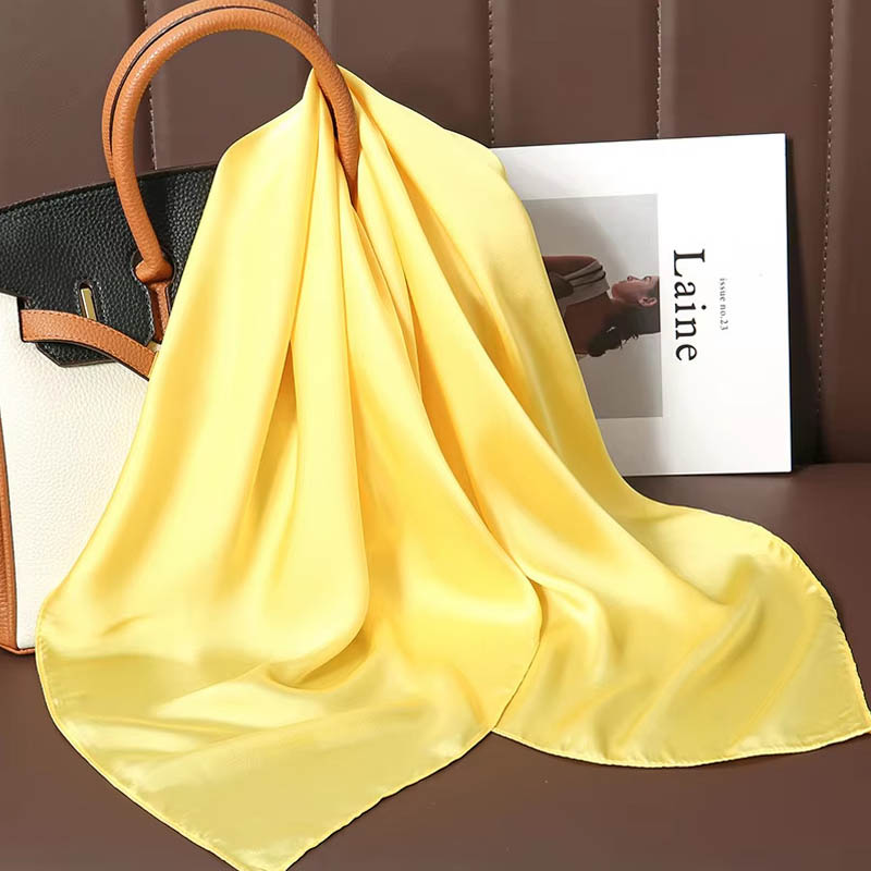 Luxury Solid Color Silk Square - Women Bags Online บทวิจารณ์และราคา