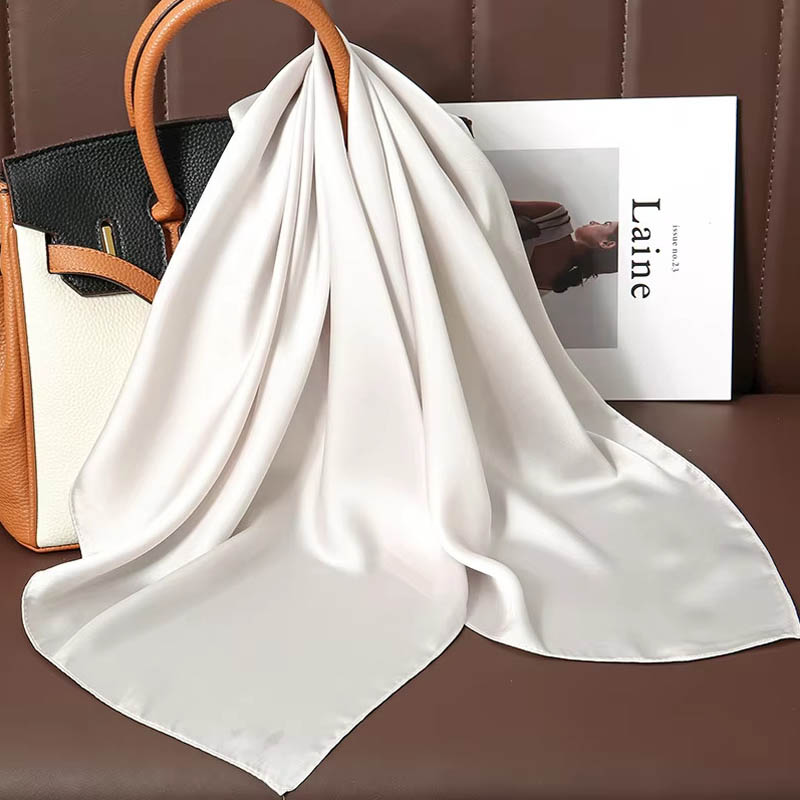 Luxury Solid Color Silk Square - Women Bags Online บทวิจารณ์และราคา