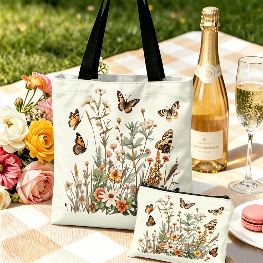Floral Butterfly Print Handbag - Women'S Bags Handbags บทวิจารณ์และราคา