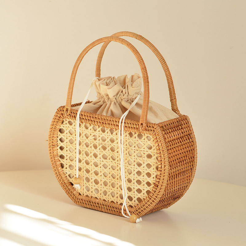 Casual Hollow Rattan Basket Ba - Basket Bag Wicker บทวิจารณ์และราคา