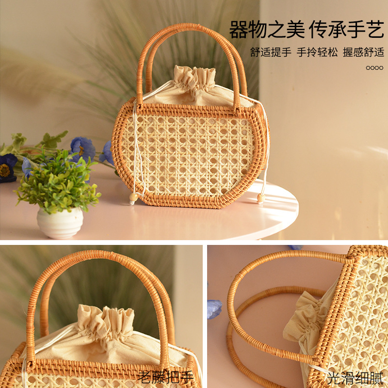 Casual Hollow Rattan Basket Ba - Basket Bag Wicker บทวิจารณ์และราคา
