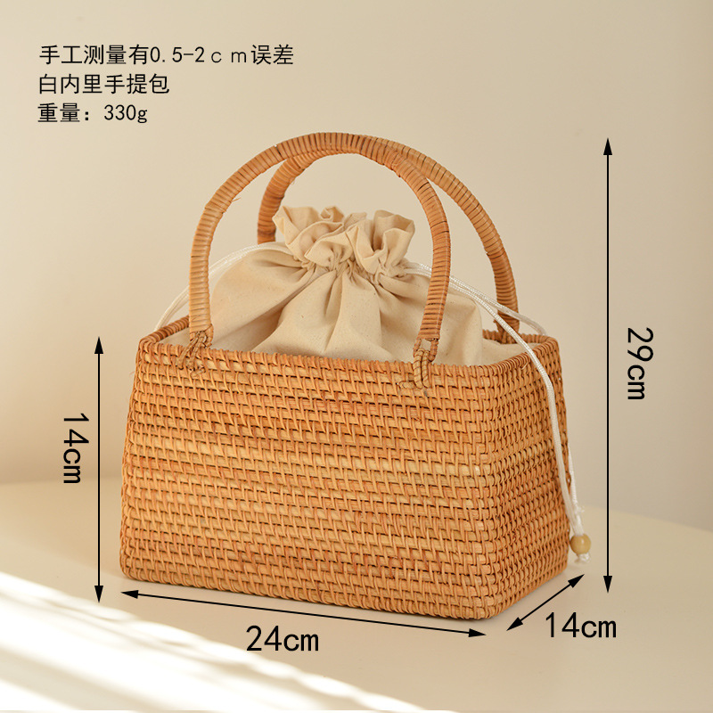 Casual Hollow Rattan Basket Ba - Basket Bag Wicker บทวิจารณ์และราคา