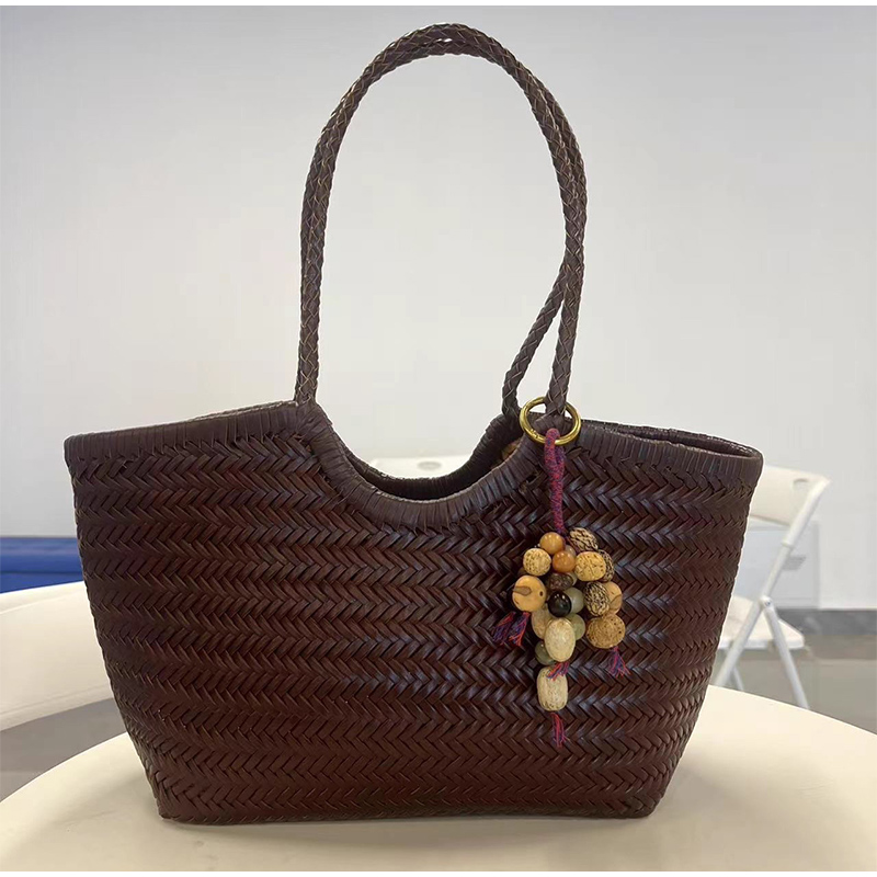 French Leather Woven Bag Fashi - Basket Bag Wicker บทวิจารณ์และราคา