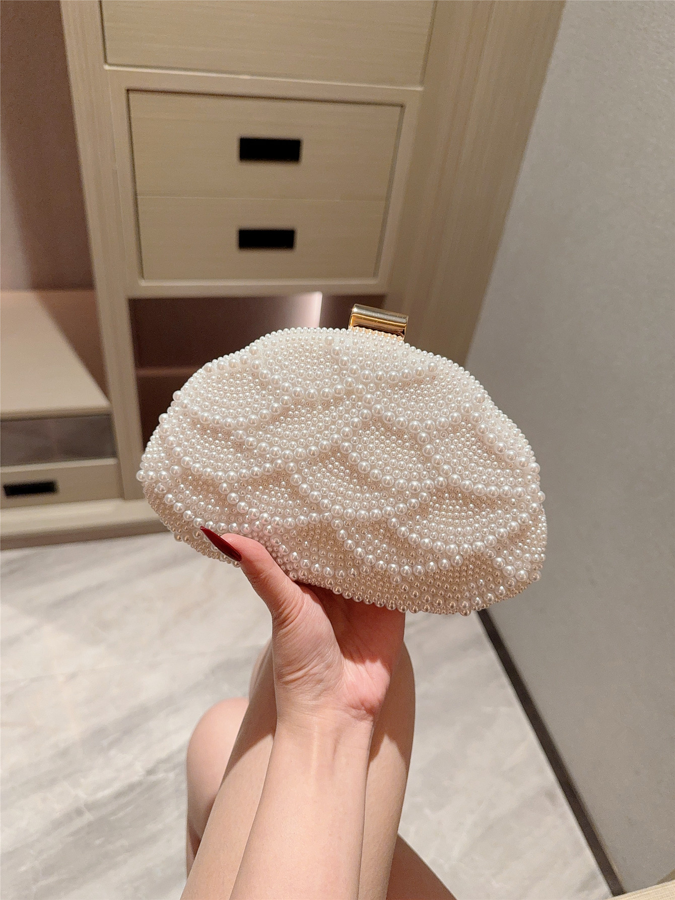 Elegant Pearl Dinner Bag with  - Evening Bag Beaded บทวิจารณ์และราคา