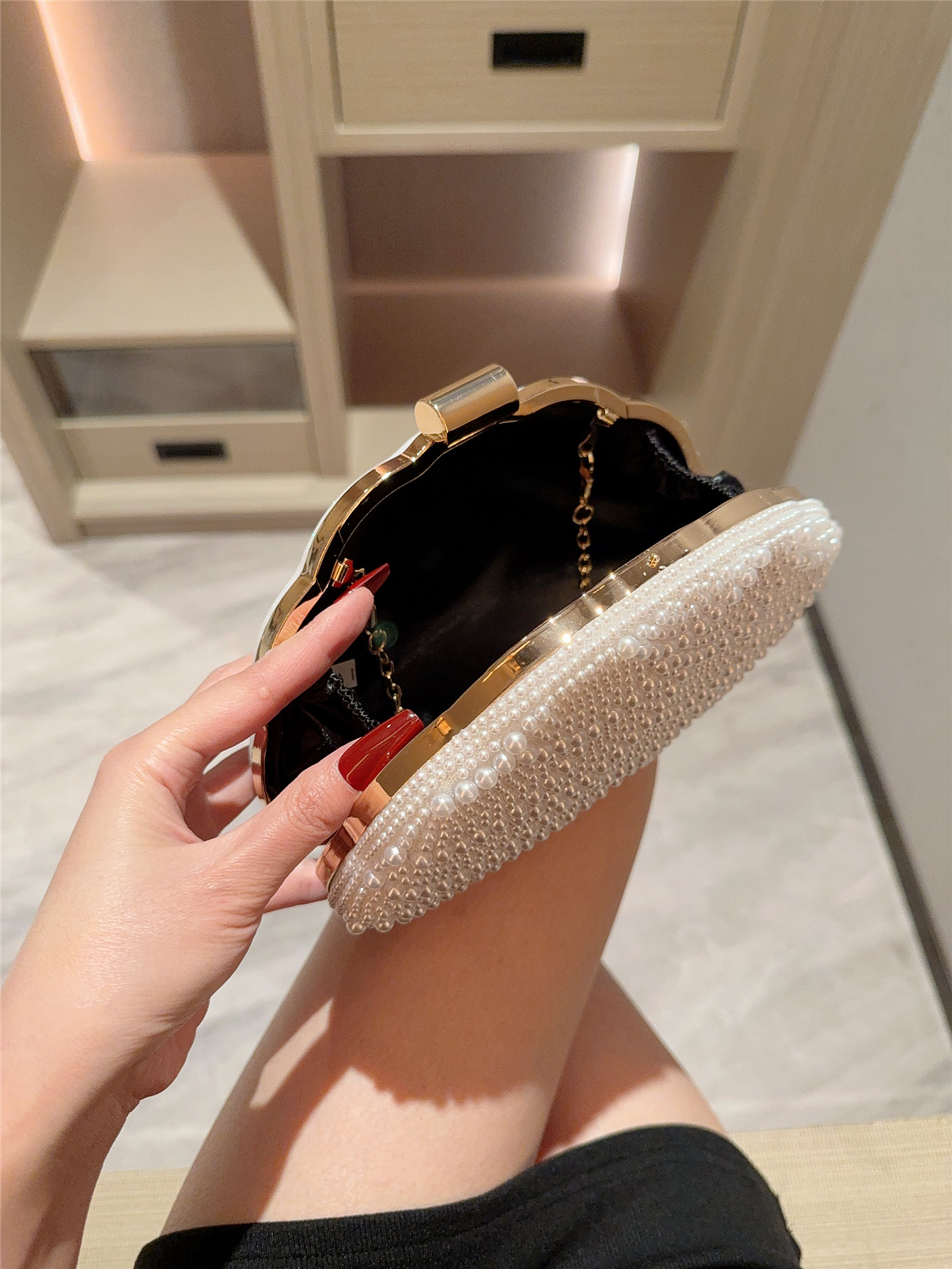 Elegant Pearl Dinner Bag with  - Evening Bag Beaded บทวิจารณ์และราคา