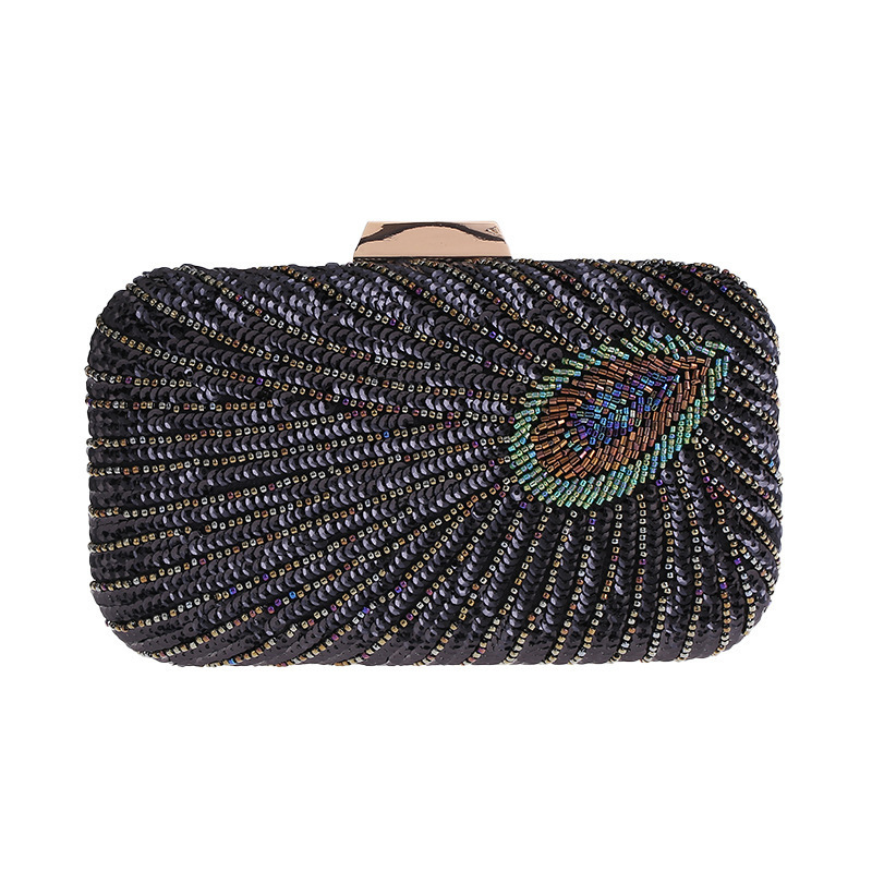 Clutch Bag Peacock Beaded Sequ - Evening Bag Beaded บทวิจารณ์และราคา