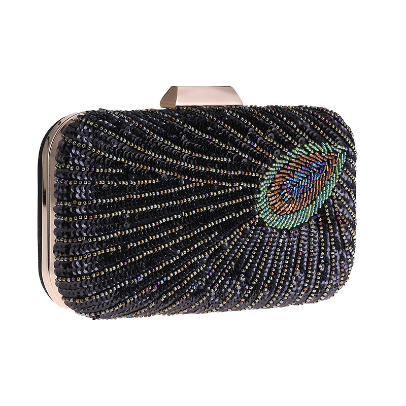 Clutch Bag Peacock Beaded Sequ - Evening Bag Beaded บทวิจารณ์และราคา