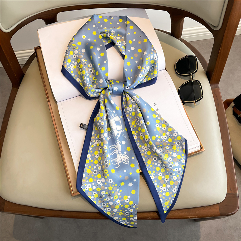 Fashion Print Long Silk Scarf  - Women Bags Online บทวิจารณ์และราคา