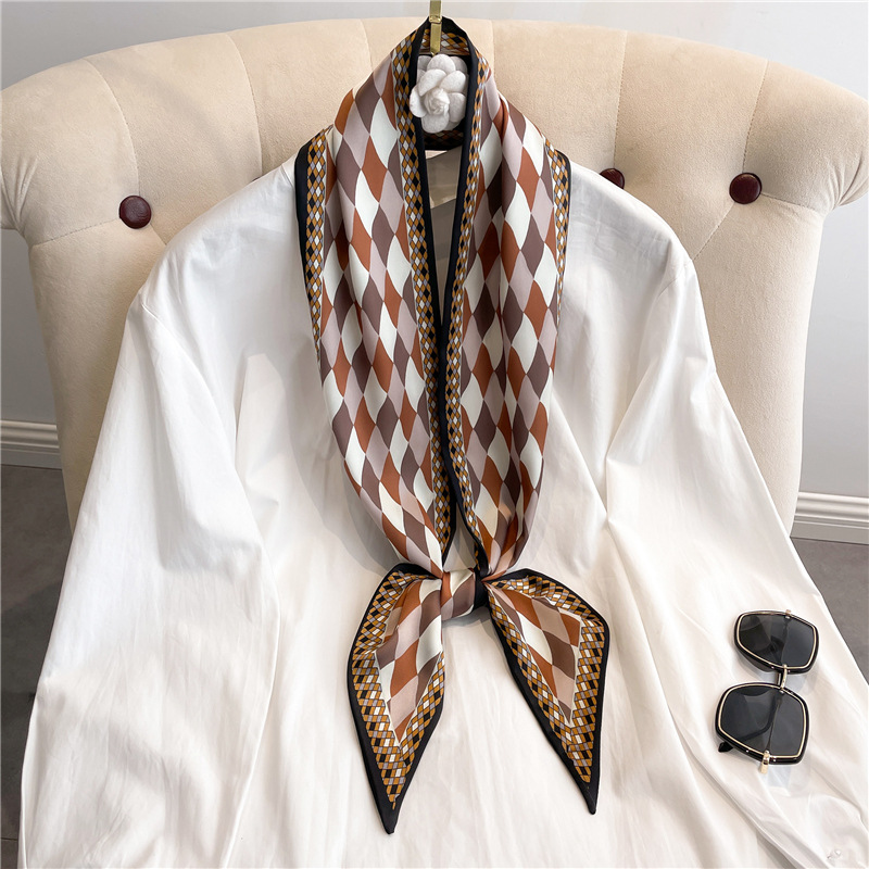 Fashion Print Long Silk Scarf  - Women Bags Online บทวิจารณ์และราคา