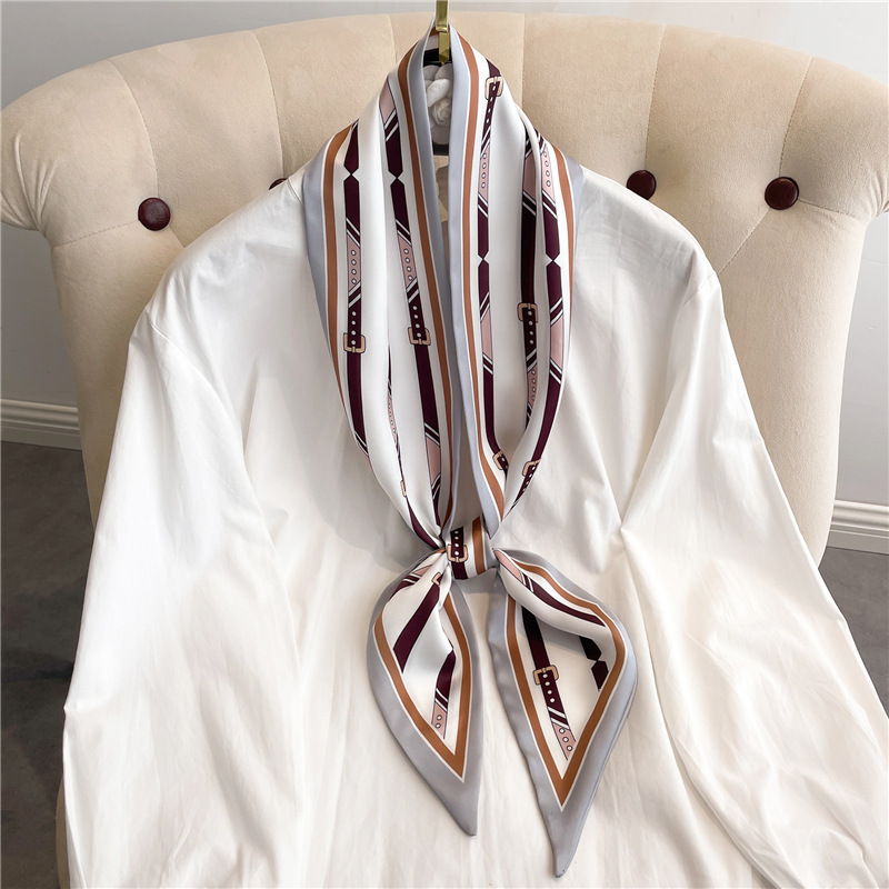 Fashion Print Long Silk Scarf  - Women Bags Online บทวิจารณ์และราคา