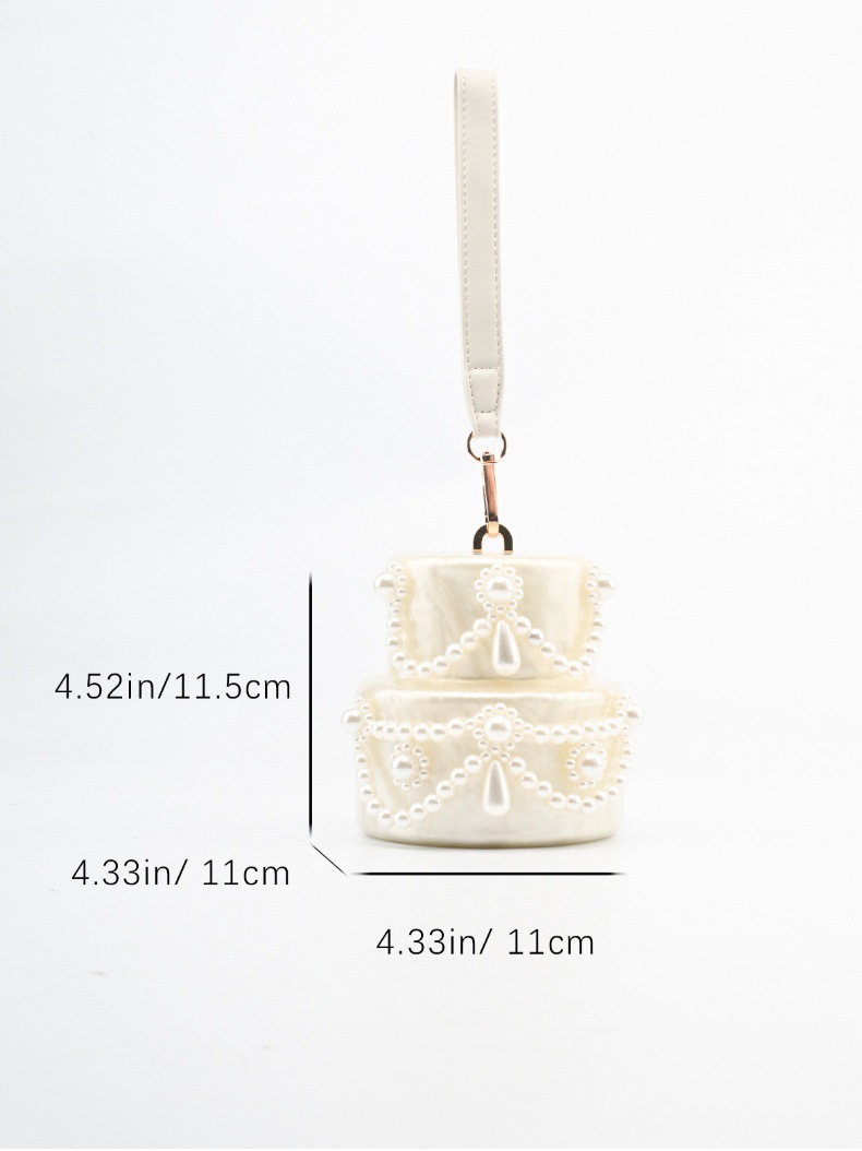 Cake shape clutch bag acrylic  - Evening Bag Beaded บทวิจารณ์และราคา