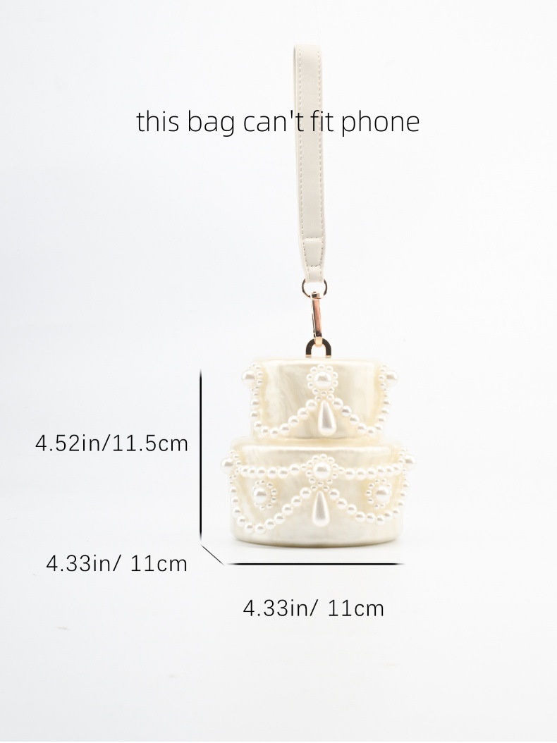 Cake shape clutch bag acrylic  - Evening Bag Beaded บทวิจารณ์และราคา