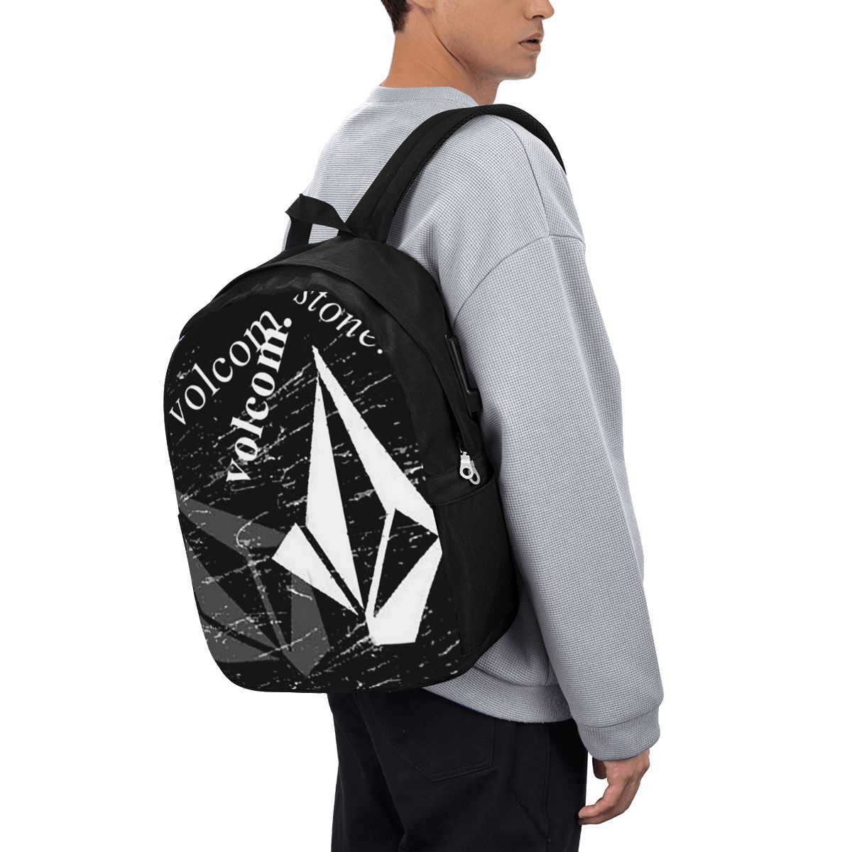 V-Volcom Logo Backpack Travel  - Women Bags College บทวิจารณ์และราคา